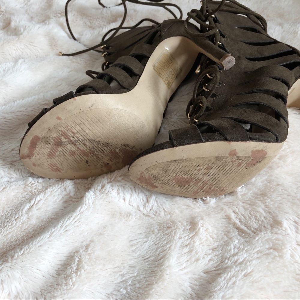 Olive ALDO lace up heels - Picture 5 of 6